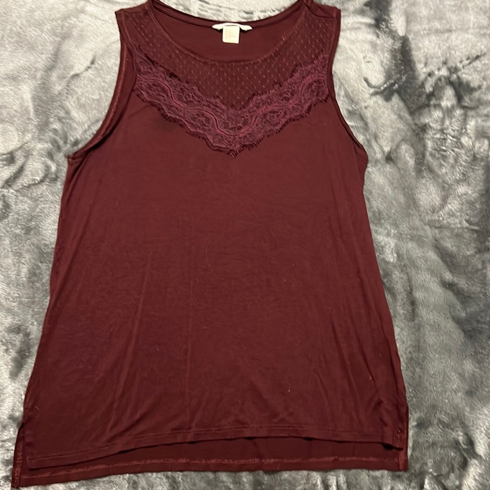 H&M Burgundy Lace Tank